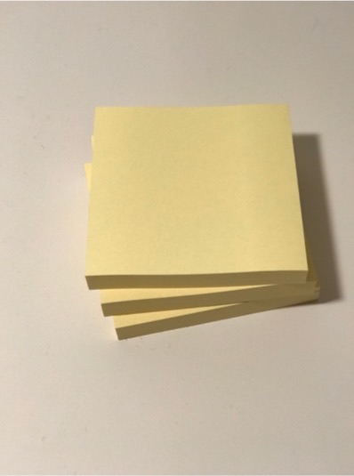 Post-it pinwheel, step 1